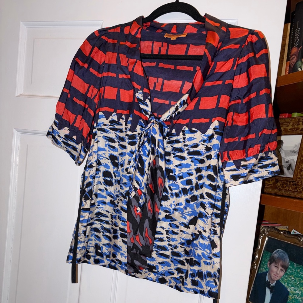 Stylish Red and Blue Women's Top by Roberta Freymann